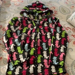 Fleece Poodle Zip Up Hoodie- Girls
